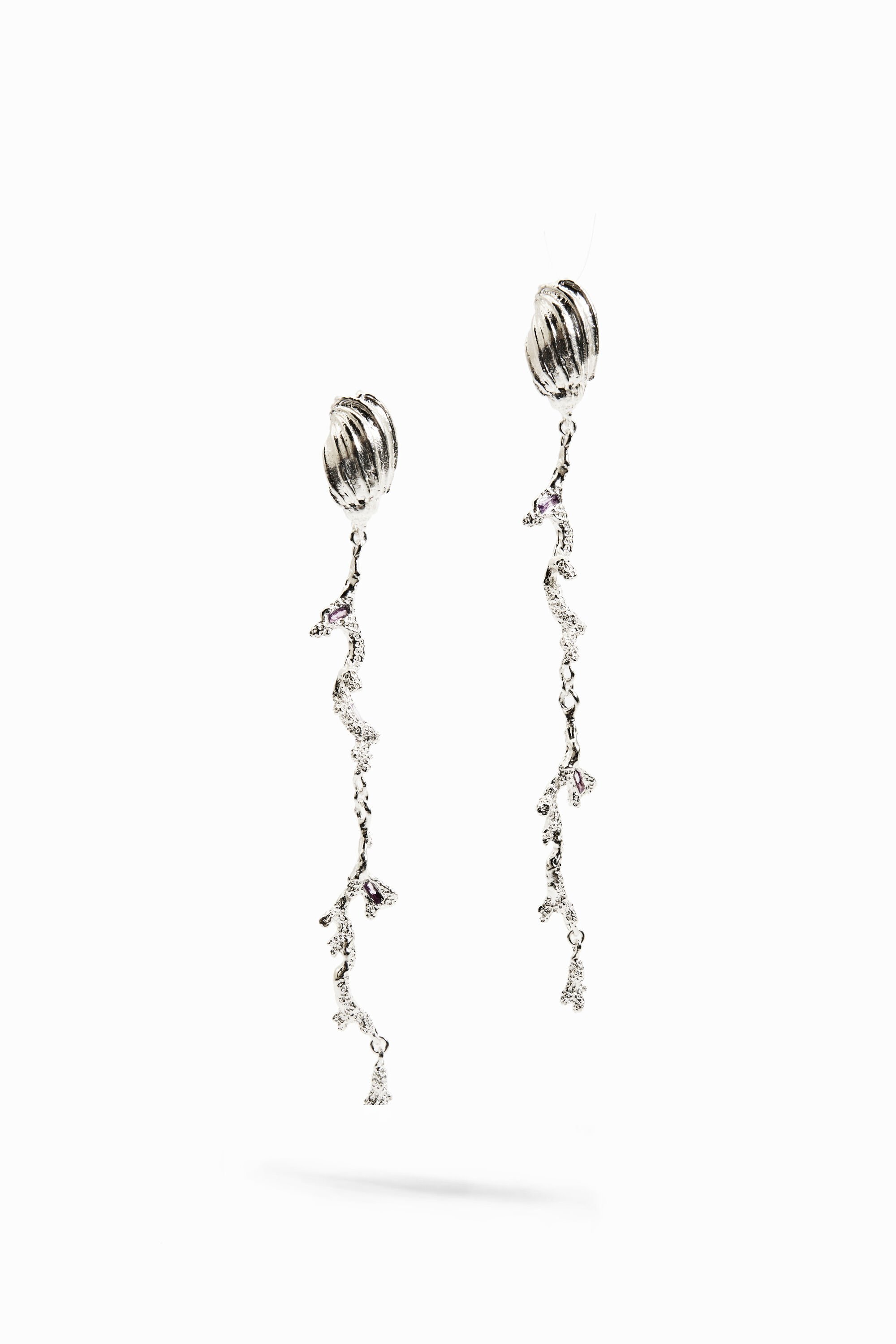 Longues boucles d'oreilles plaquées argent Zalio