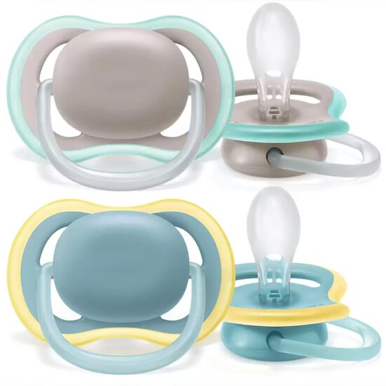 Lot 2 sucettes ultra air   Gris/Bleu        18 mois +   de               Philips AVENT
