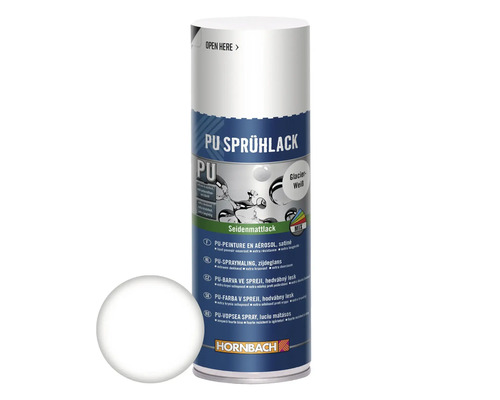 HORNBACH PU spuitlak Gletsjerwit satijnmat 400 ml