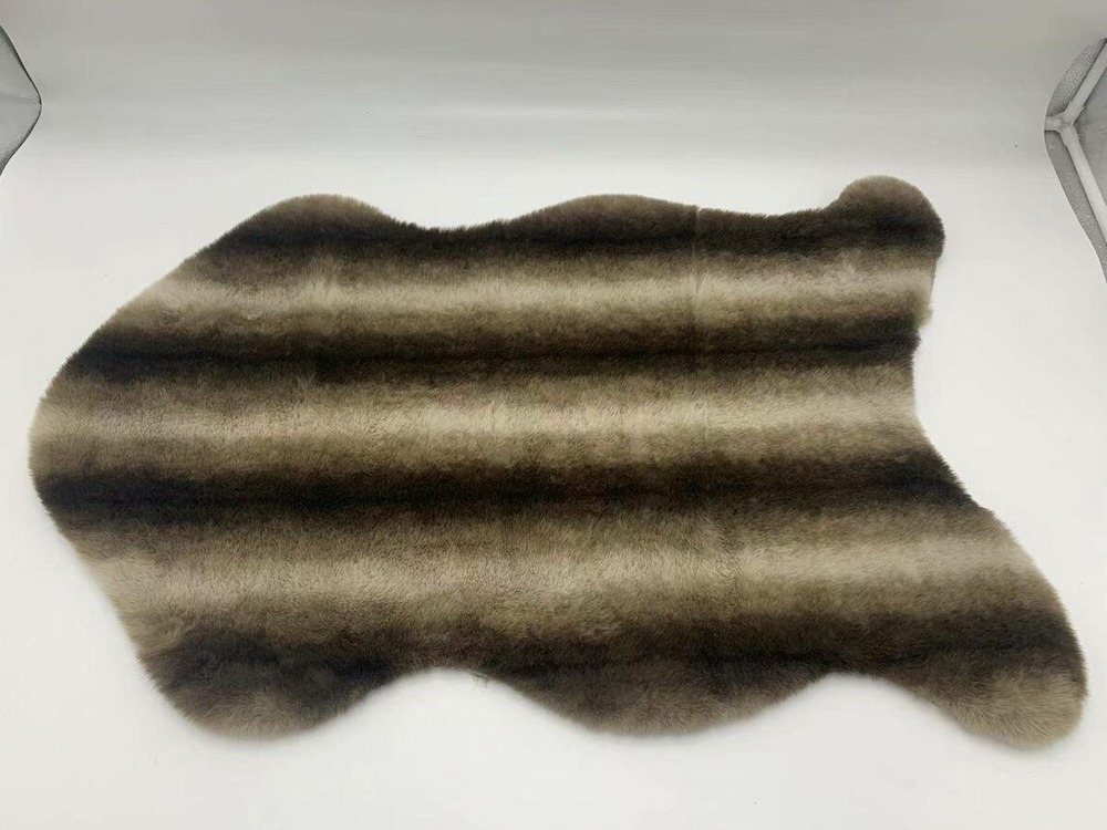 Tapis grizzli - fausse fourrure - marron - 90x60 cm