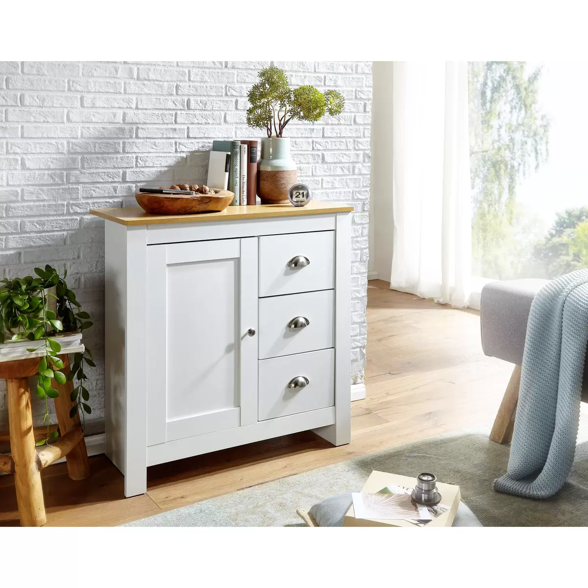Kommode Monteauban Artisan Eiche,weiss