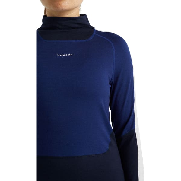 T-shirt thermique ICEBREAKER W 200 SONEBULA LS HIGH NECK MIDNIGHT NAVY/ROYAL NAVY/SNOW/CB