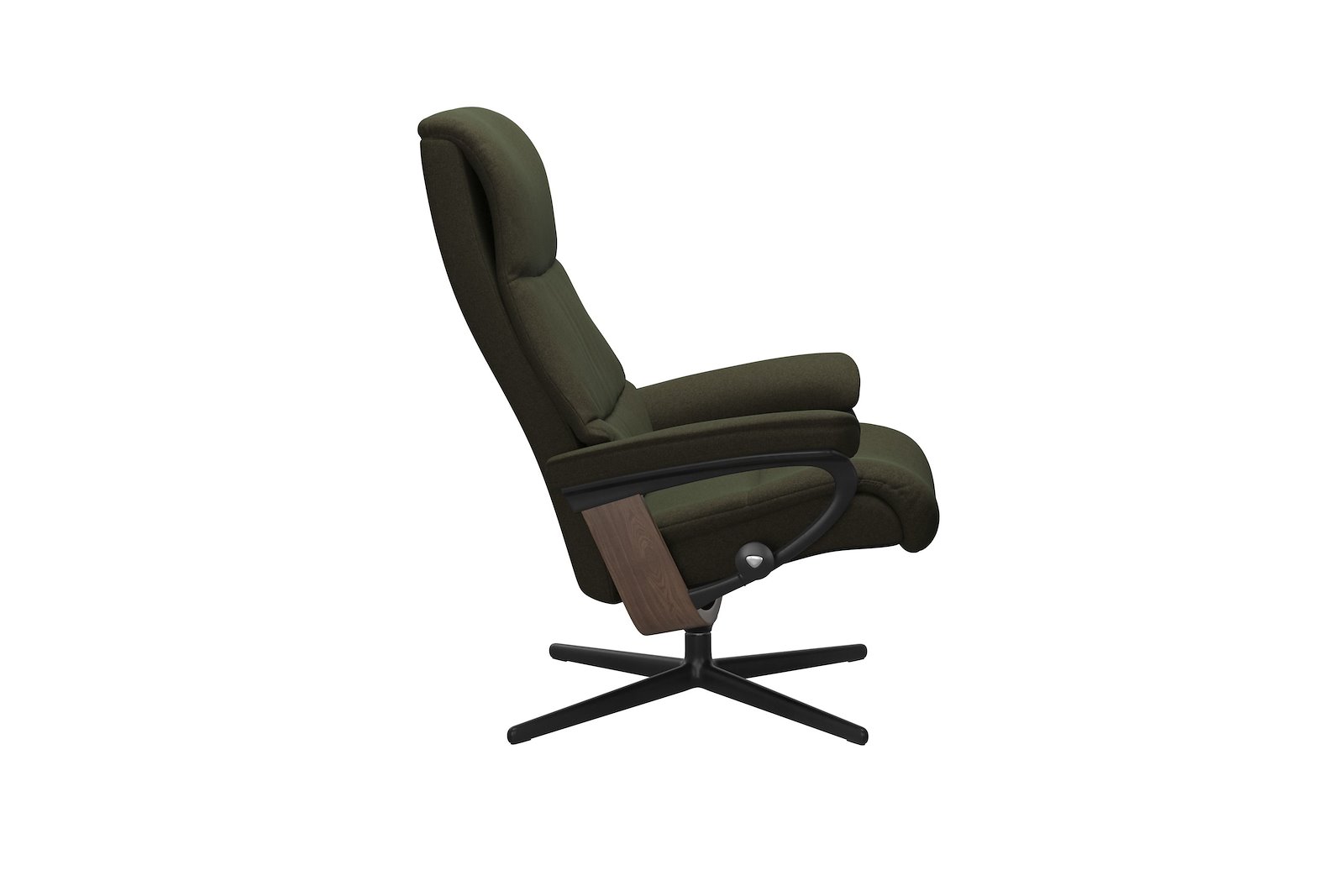 View lenestol Tekstil Calido Green – Cross understell – Sort – Valnøtt - Medium