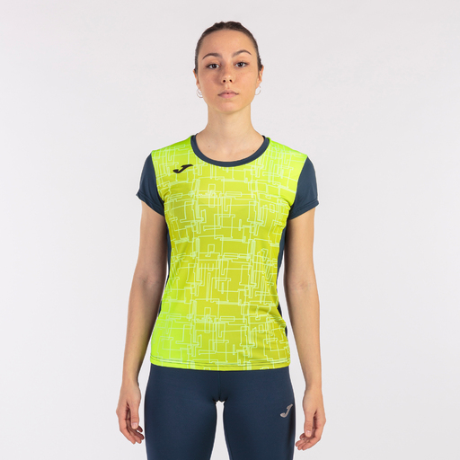 Camiseta Manga Corta Joma Elite Viii Marino Amarillo Flúor