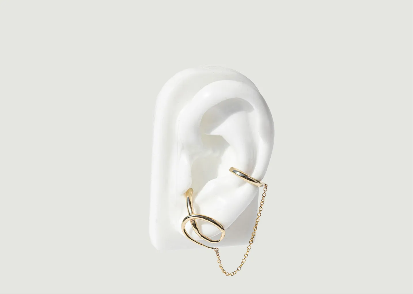 Boucle d'oreille avec earcuff plaqué or Cobra FARIS