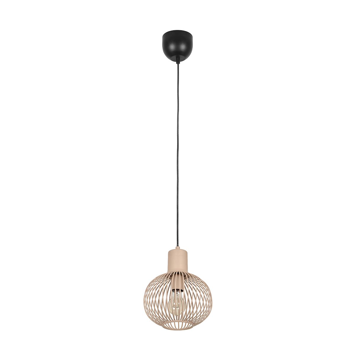 Moderne draad hanglamp zwart met beige 23cm - Gila