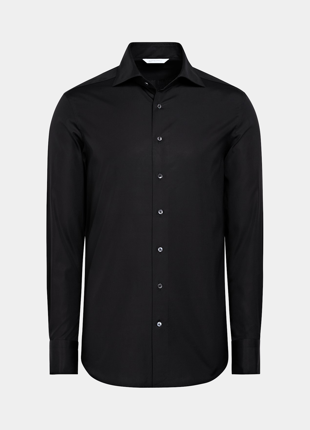 Chemise coupe tailored en popeline noire