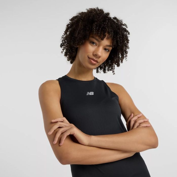 New Balance Dame Singletter Jacquard Slim Tank Sort