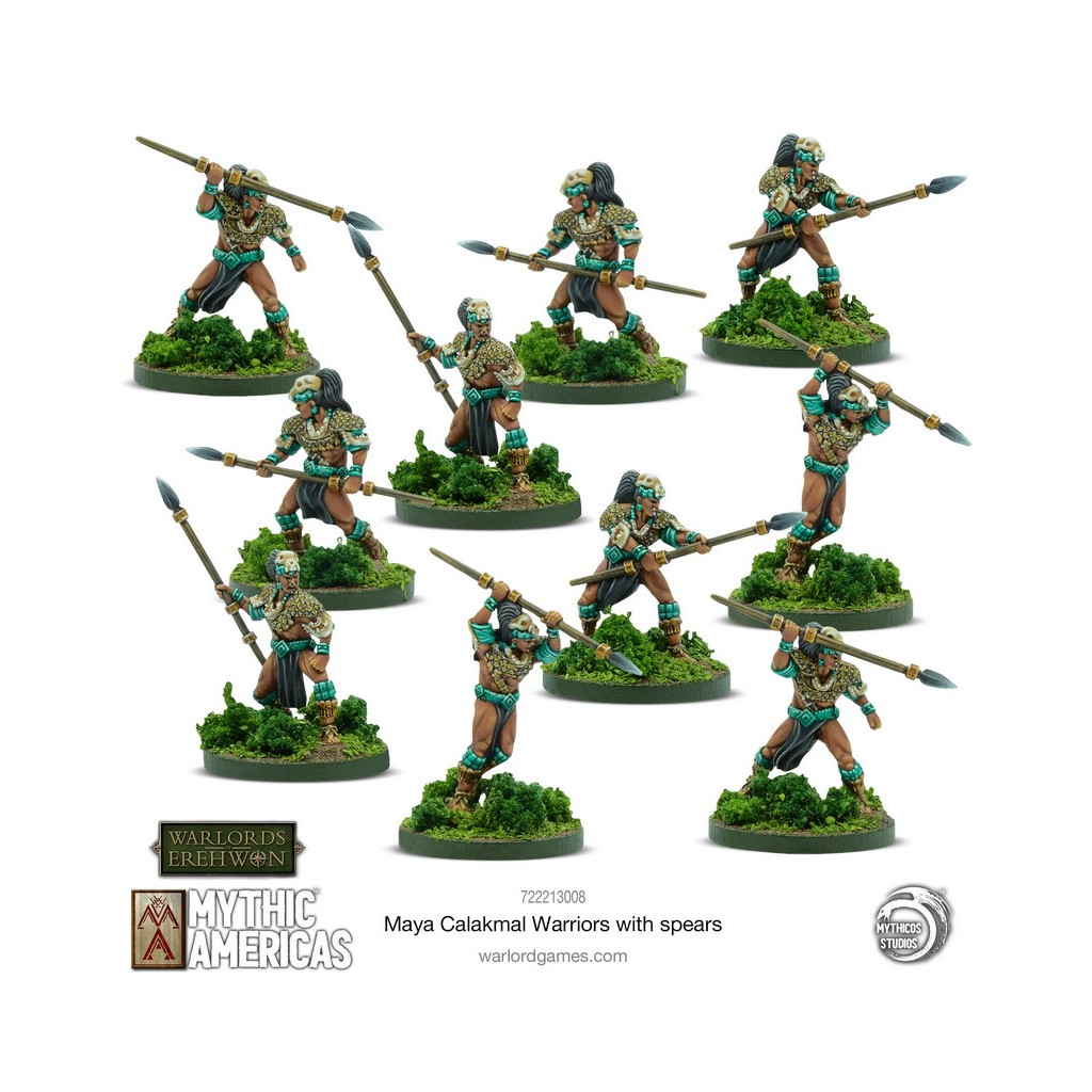 Mythic Americas - Maya Calakmal Warriors with Spears