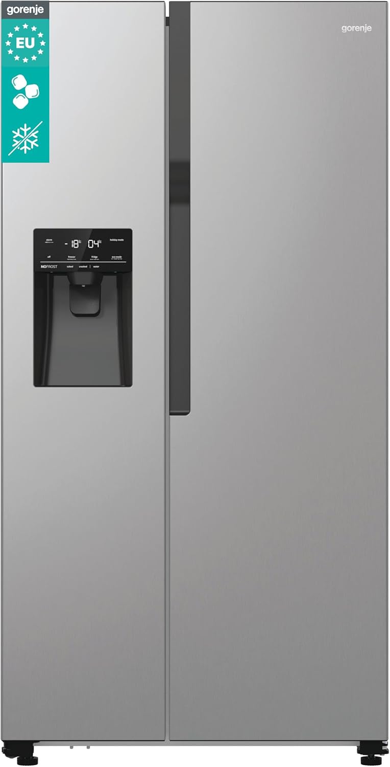 Gorenje NRR9185ESXL Side by Side Kühl-Gefrierkombination/NoFrost Plus/Inverter Kompressor/Wasser- und Eiswürfelspender/SensoTech / 178,6 cm/Kühlteil 376 l/Gefrierteil 190 l/Edelstahl