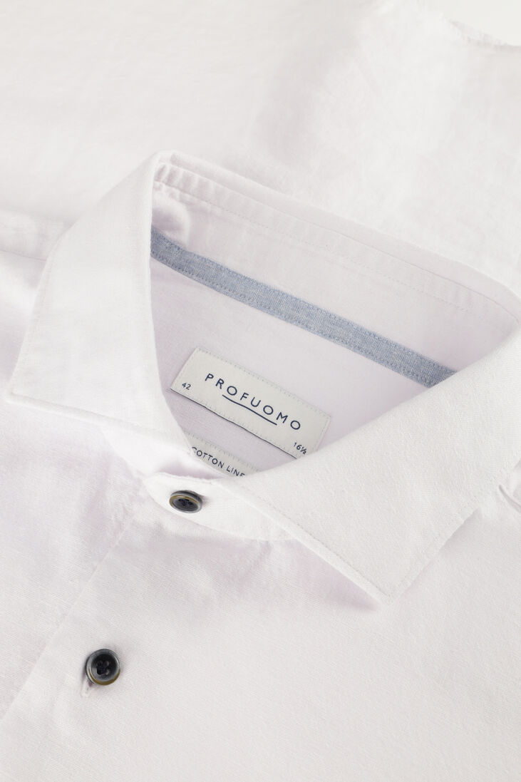PROFUOMO witte profuomo klassiek overhemd shirt cutaway sc cotton linnen