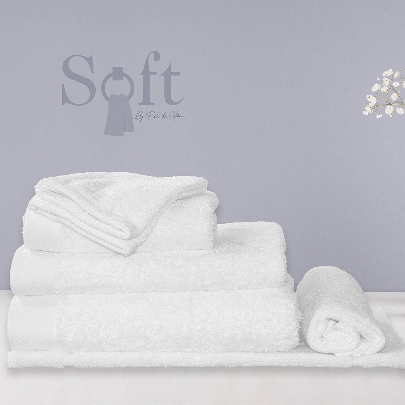 Soft by Perle de Coton 2 Gants de toilette blancs - 16x21 cm