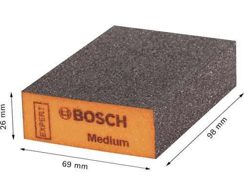 Middelgrote schuurspons voor Bosch handschuurmachines, 69x97x26 mm, ongeperforeerd, 50 stuks