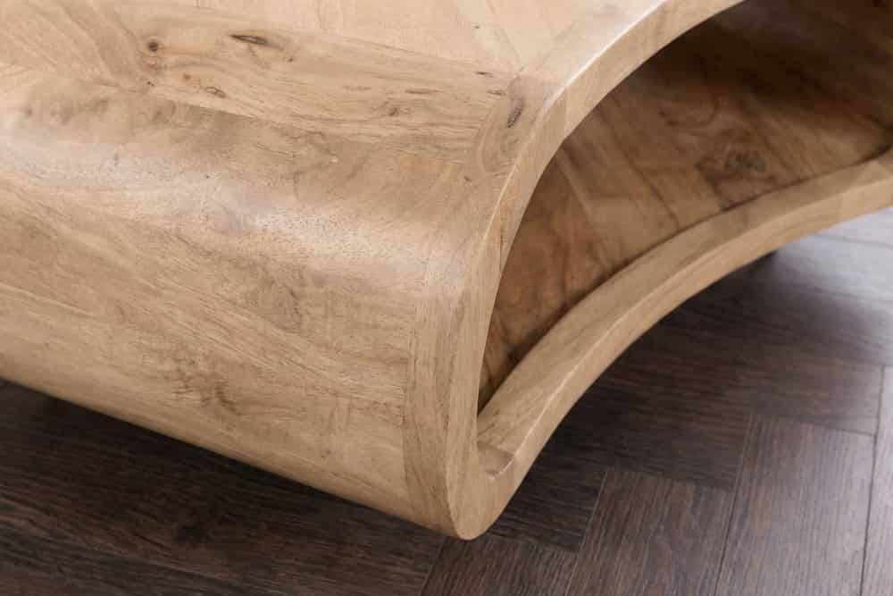 Couchtisch ORGANIC LIVING 70cm natur cream finish Mangoholz mit Hairpin Legs