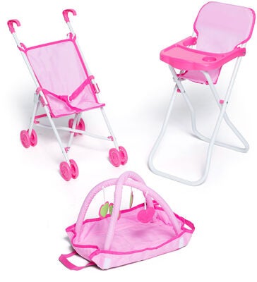 Cloudberry Castle Dukkesett m. Babygym, Trille & Matstol