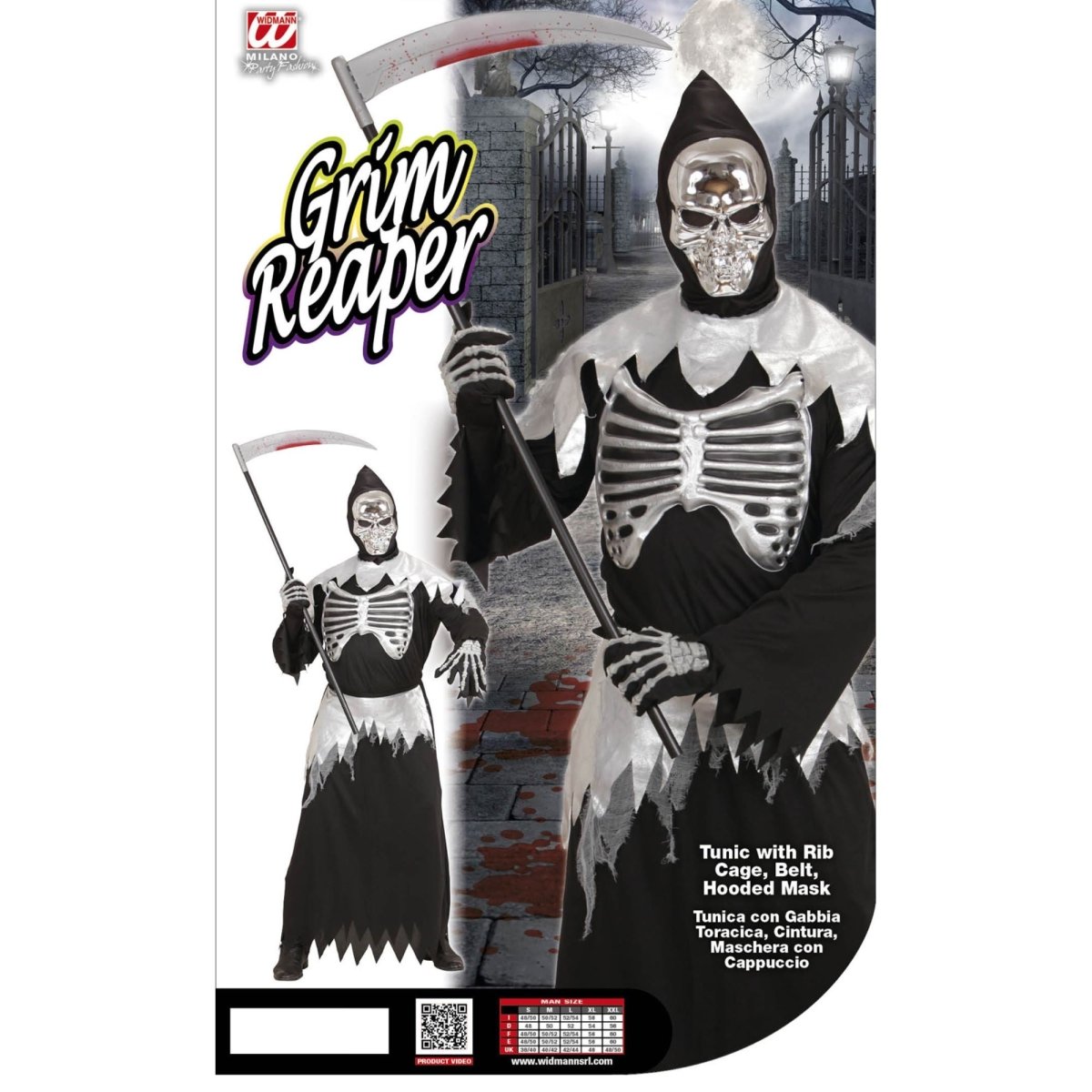 Halloween Kostuum Heren Magere Hein 3 delig