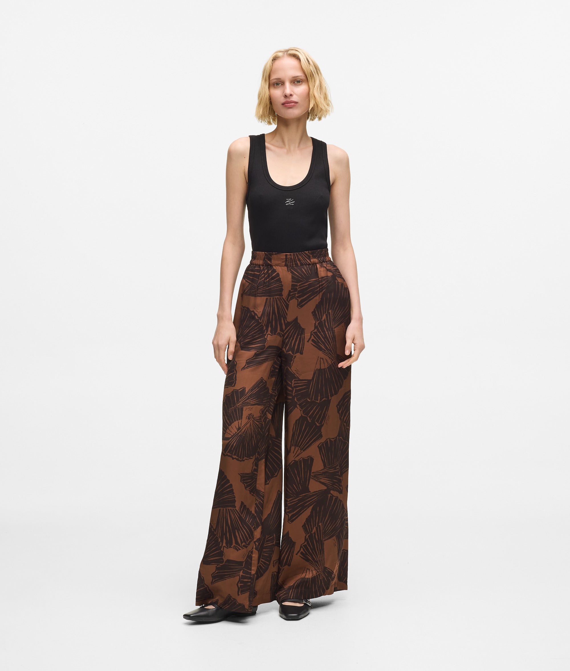 Broek met waaierprint