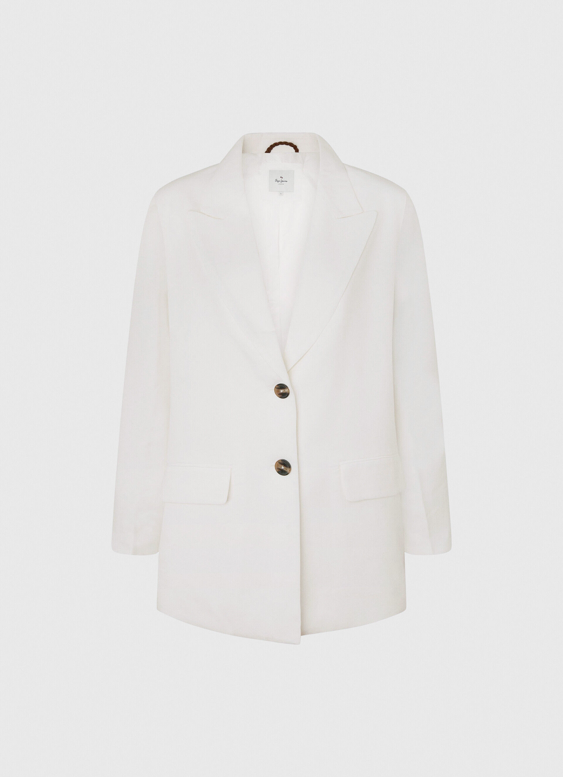 Blazer de linho com corte relaxado - branco