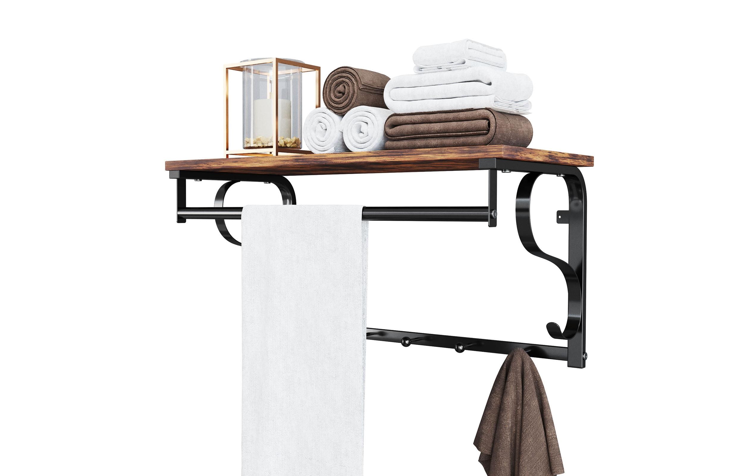 Wandgarderobe Industrial Look 60 x 31.7 cm, Braun/SchwarzGarderobe