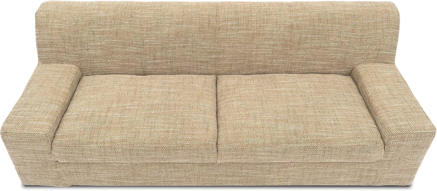 DOMO. collection Sofa Norma, 3-Sitzer Couch, 3er Polster-Garnitur mit Holzfüßen, 212 x 85 x 74 cm (BxTxH), Strukturstoff beige