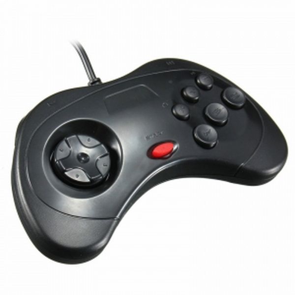 Preto Comando de Jogos Sega Saturn Style usb do Pc Controller para Pc e Mac - 8435325338866