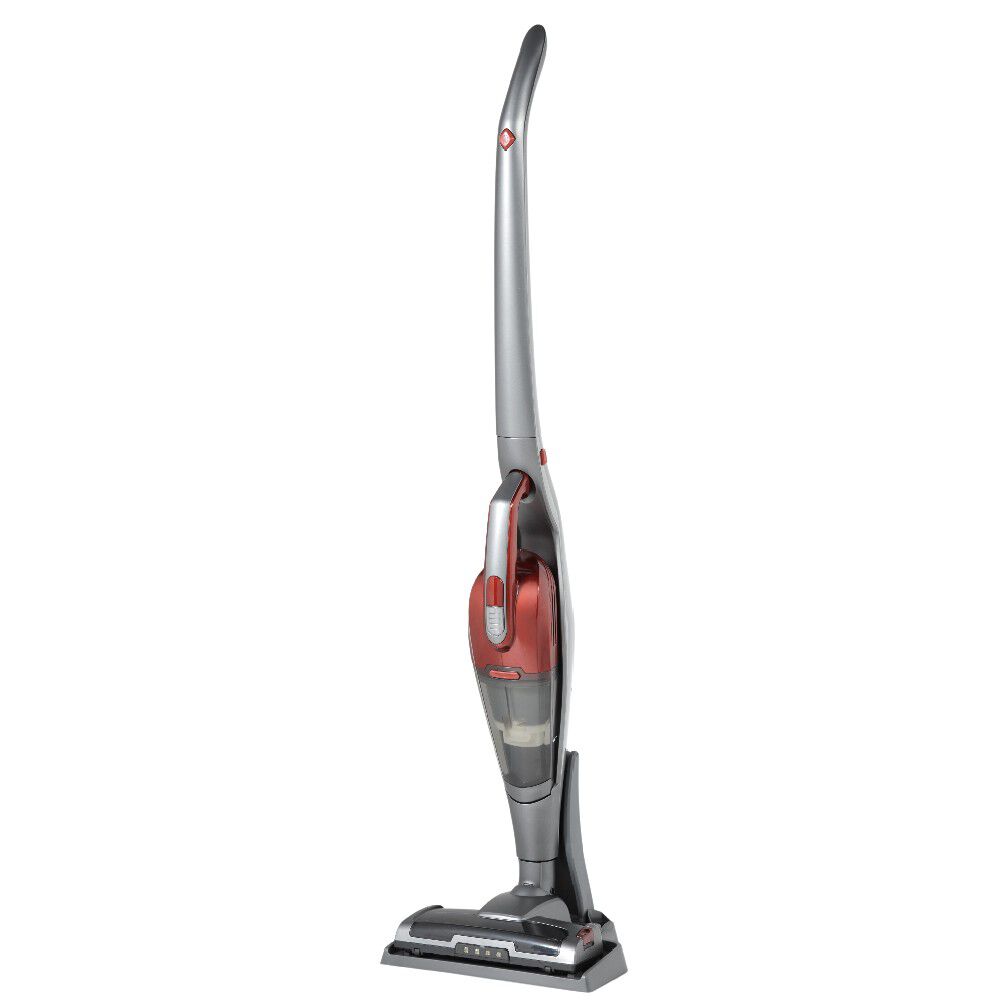 Aspirateur balai sans sac 2 en 1 gris et rouge Homday