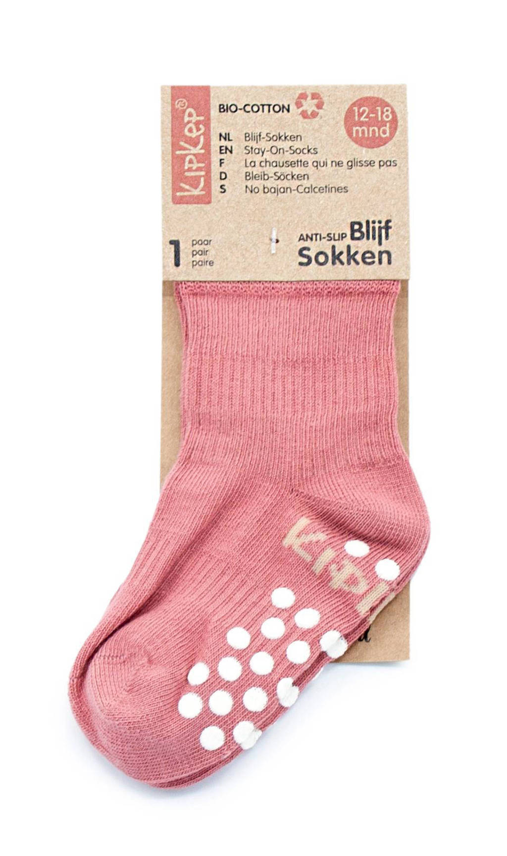 Blijf-Sokjes met anti-slip nopjes 18-24 mnd Dusty Clay