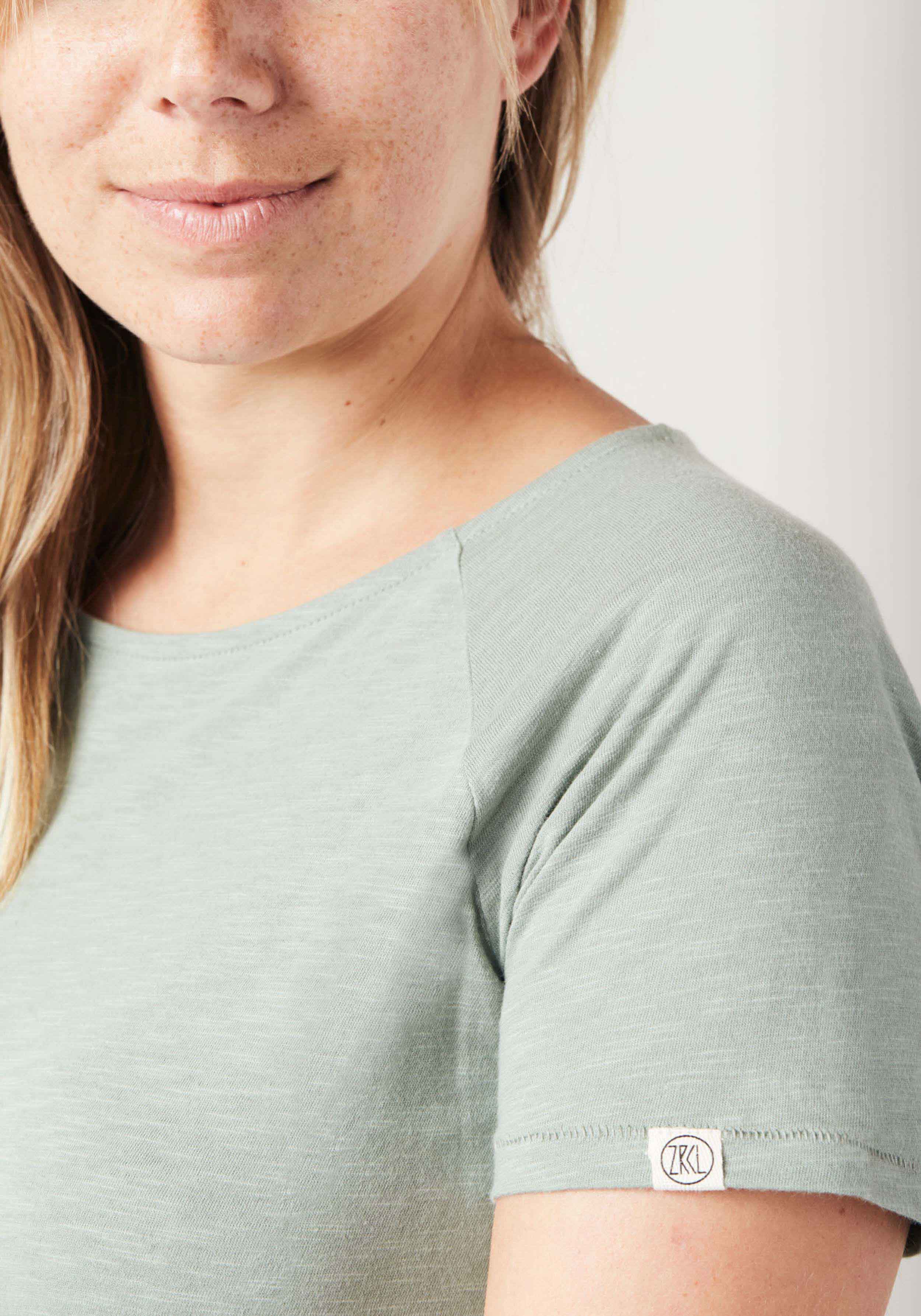 WE ARE ZRCL Damen Raglan T-Shirt Basic Light Green