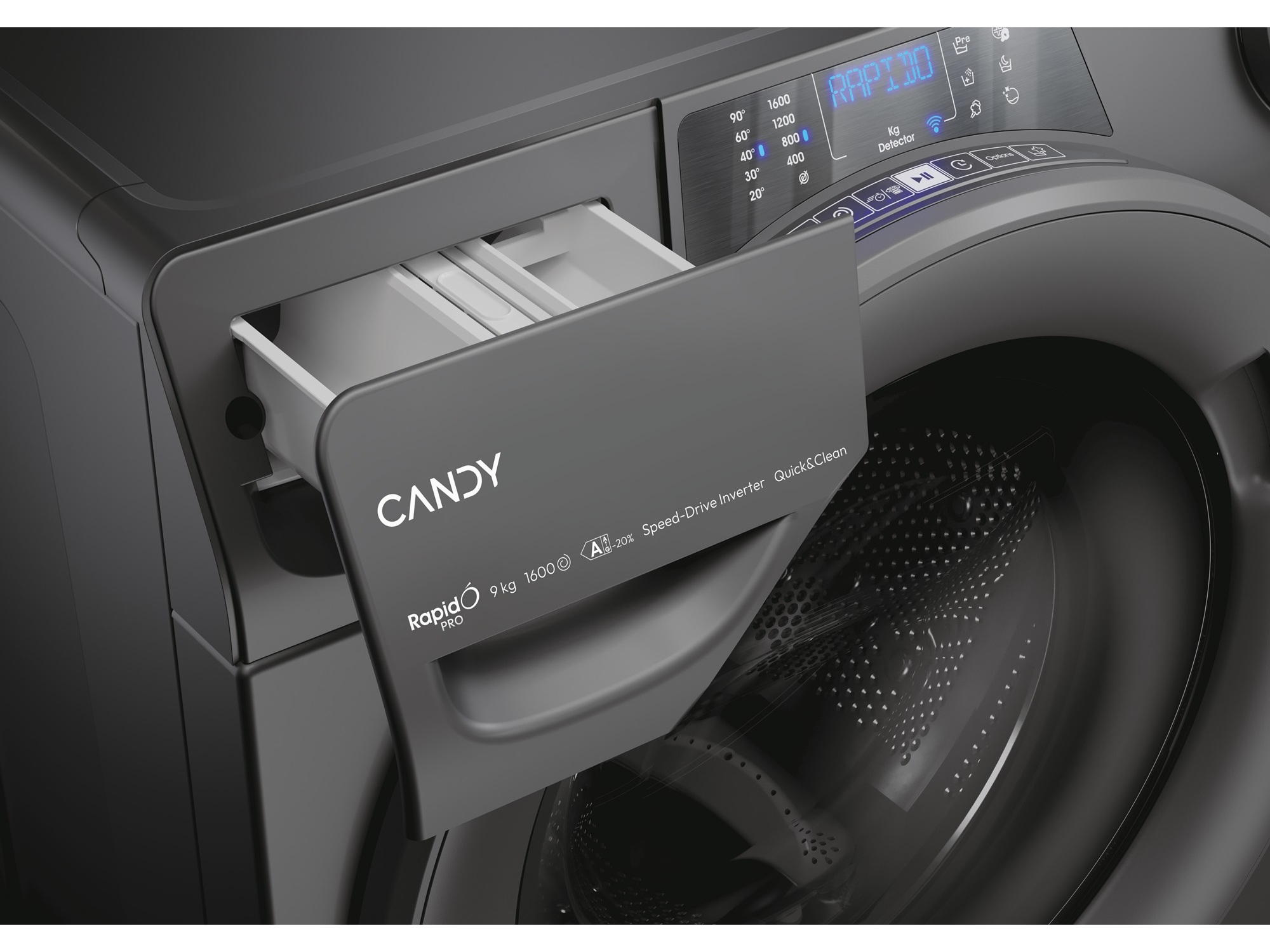 MÁQUINA DE LAVAR ROUPA CANDY RP 696BWMRR8/1-S - CINZA A 9 KG