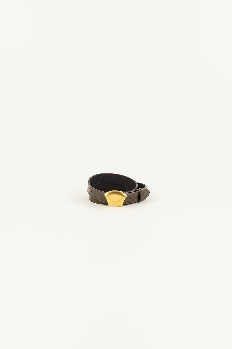 SESSUN<br>Cinto de couro com fivela, CINTO DIVILUZ E
