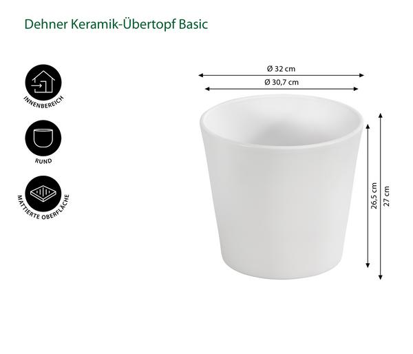 Dehner Keramik-Übertopf Basic, rund