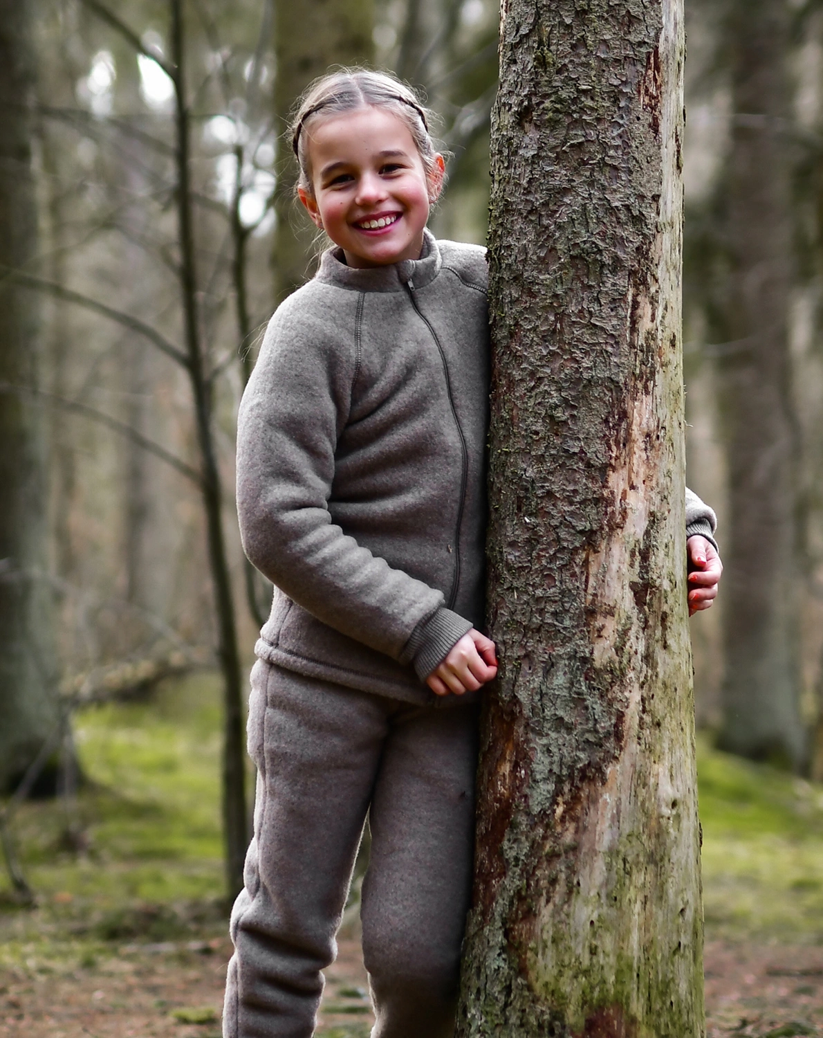 Wollfleece-Jacke MERINO JUNIOR in melange denver
