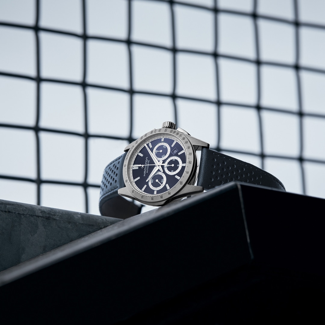 Hamilton Jazzmaster Performer Auto Chrono Blau 42mm