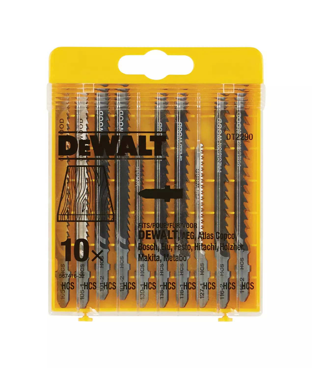 DeWALT DT2290 10 delig Decoupeerzaagblad set - Hout