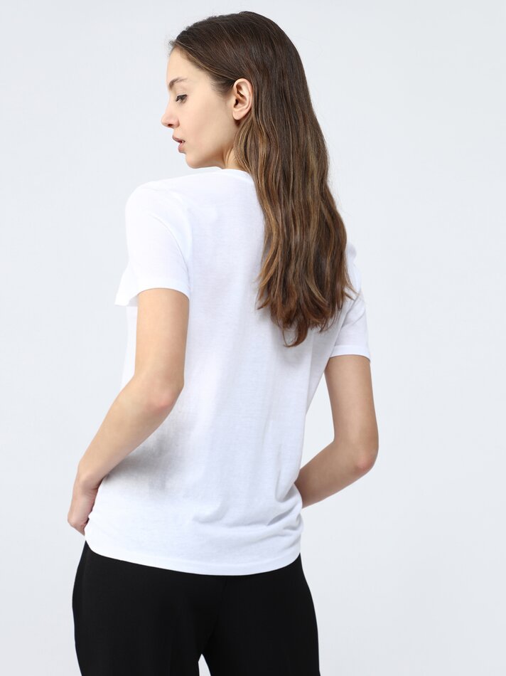 Pacote com 4 camisetas de gola V sortidas - Salmão