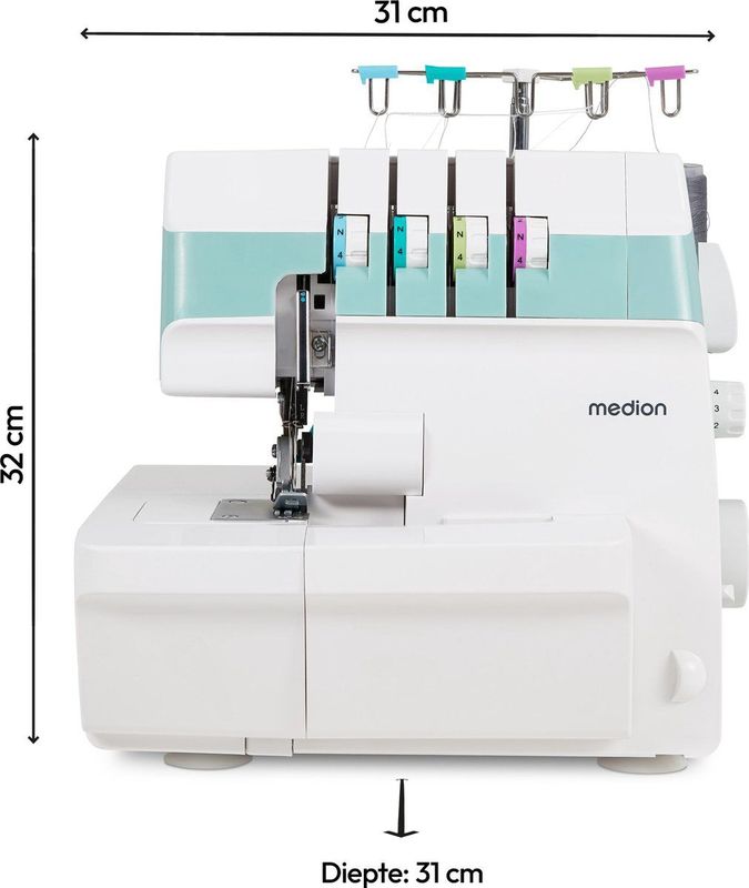 MEDION - SO90 - Overlock Naaimachine - Turquoise - 90 Watt - LED-lampje - MD19169