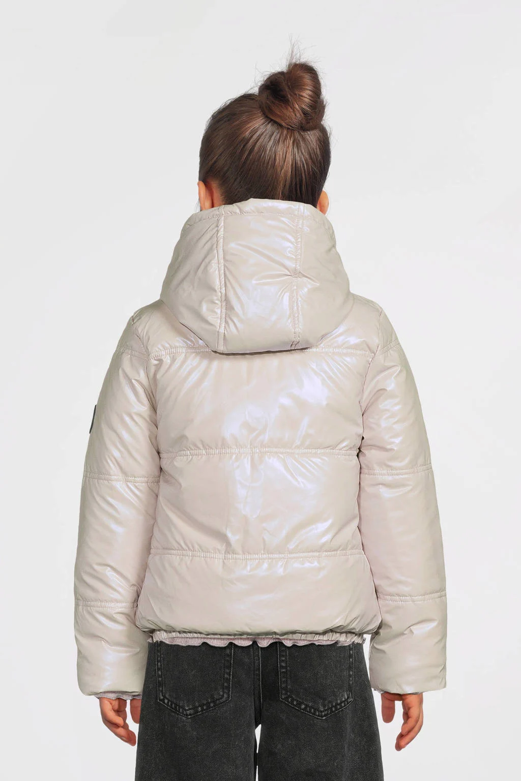 B.Nosy reversible gewatteerde winterjas Jacky lila/ecru