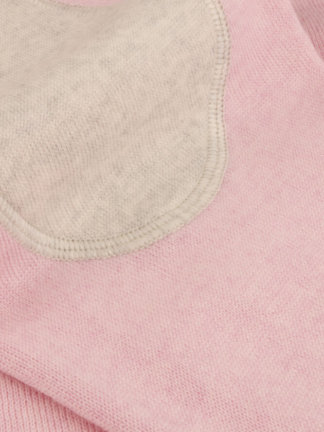 Stenströms Sweater Knitted Crew Neck With Patch Merino Wool Pink