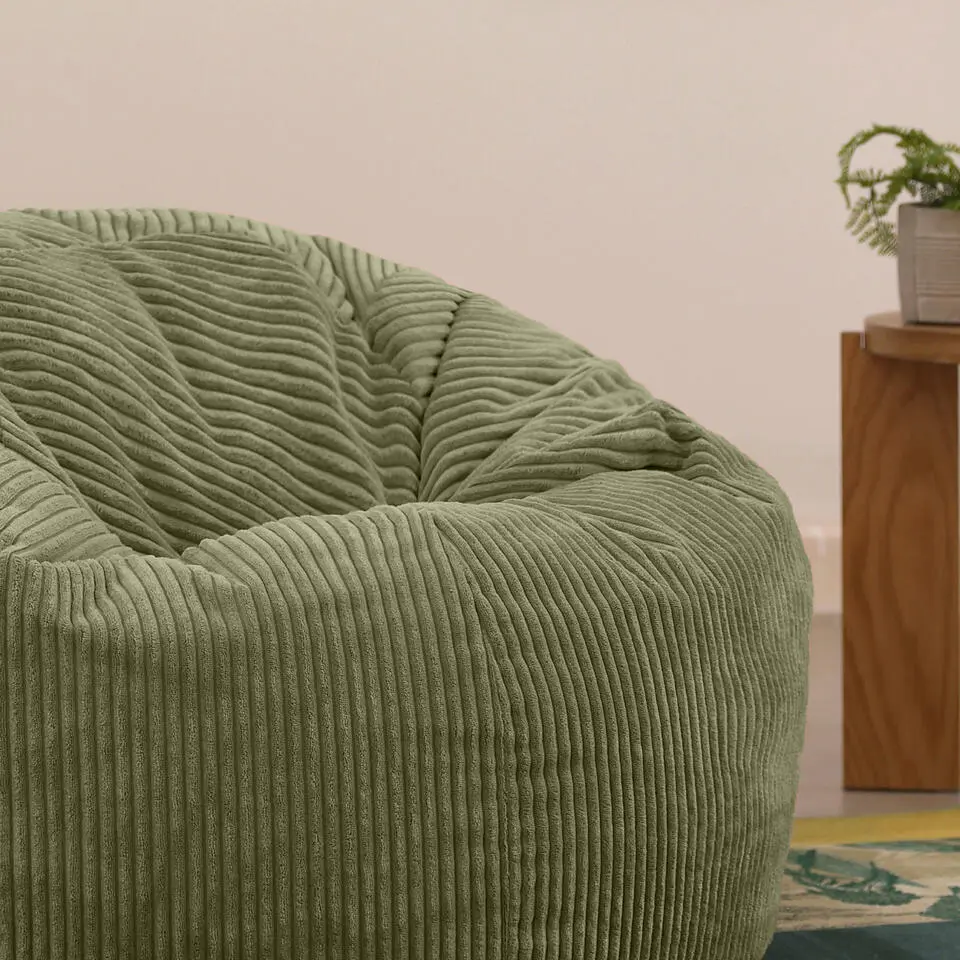 Set van 2 icon Zitzak Kingston - Corduroy Zitzak Volwassenen - Saliegroen
