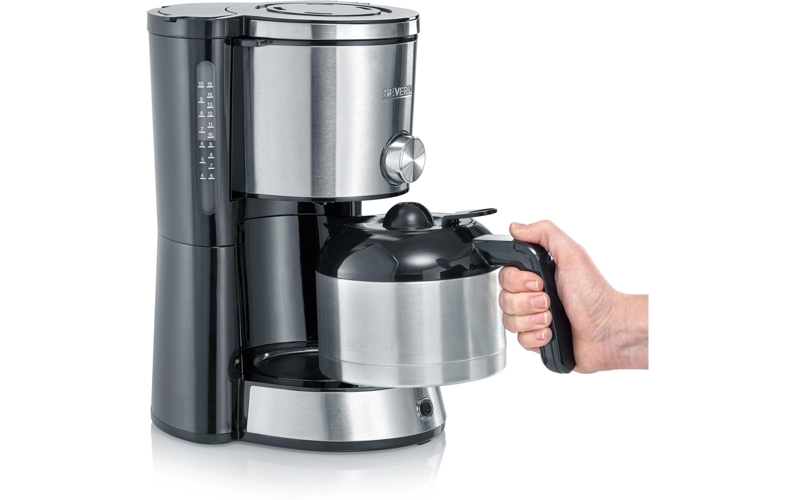 Filterkaffeemaschine KA 4845 SchwarzKaffeemaschine mit Edelstahl-Thermokanne