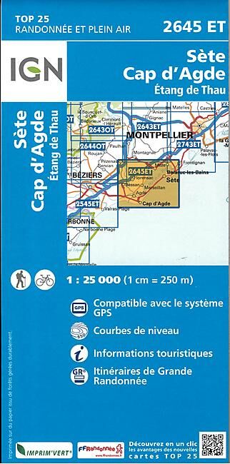 IGN - TOP25 2645ET SETE CAP D AGDE 1 25 000