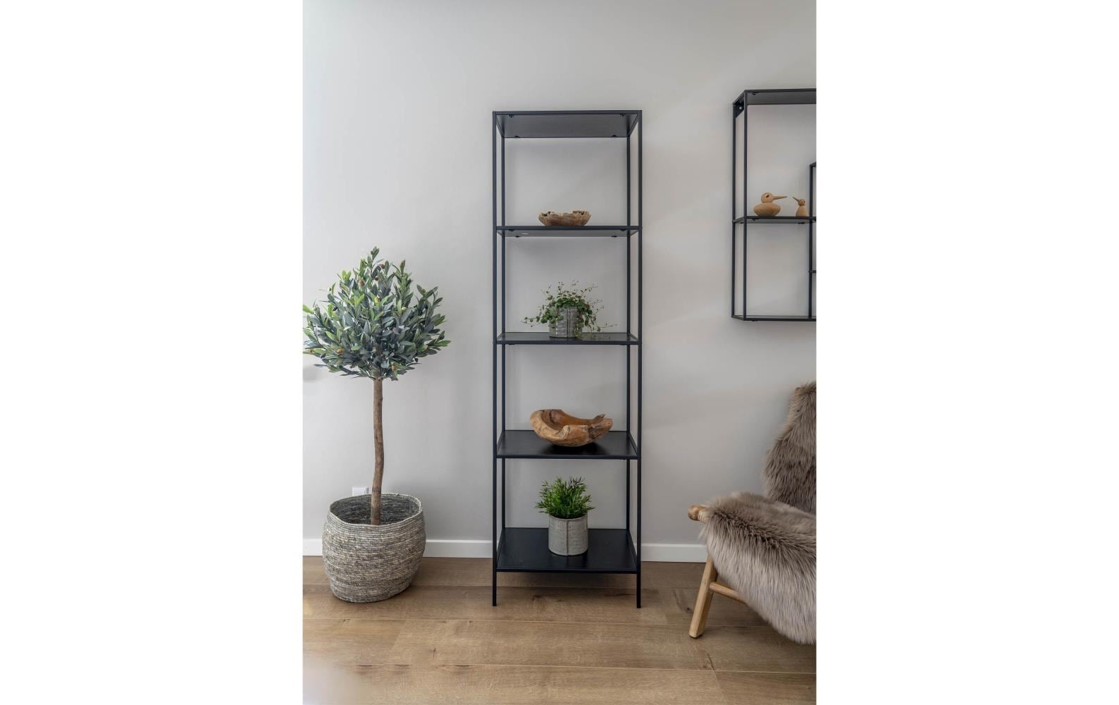 Regal Vita 170 x 51 cm, Schwarz<br>Standregal mit fünf Ablagen