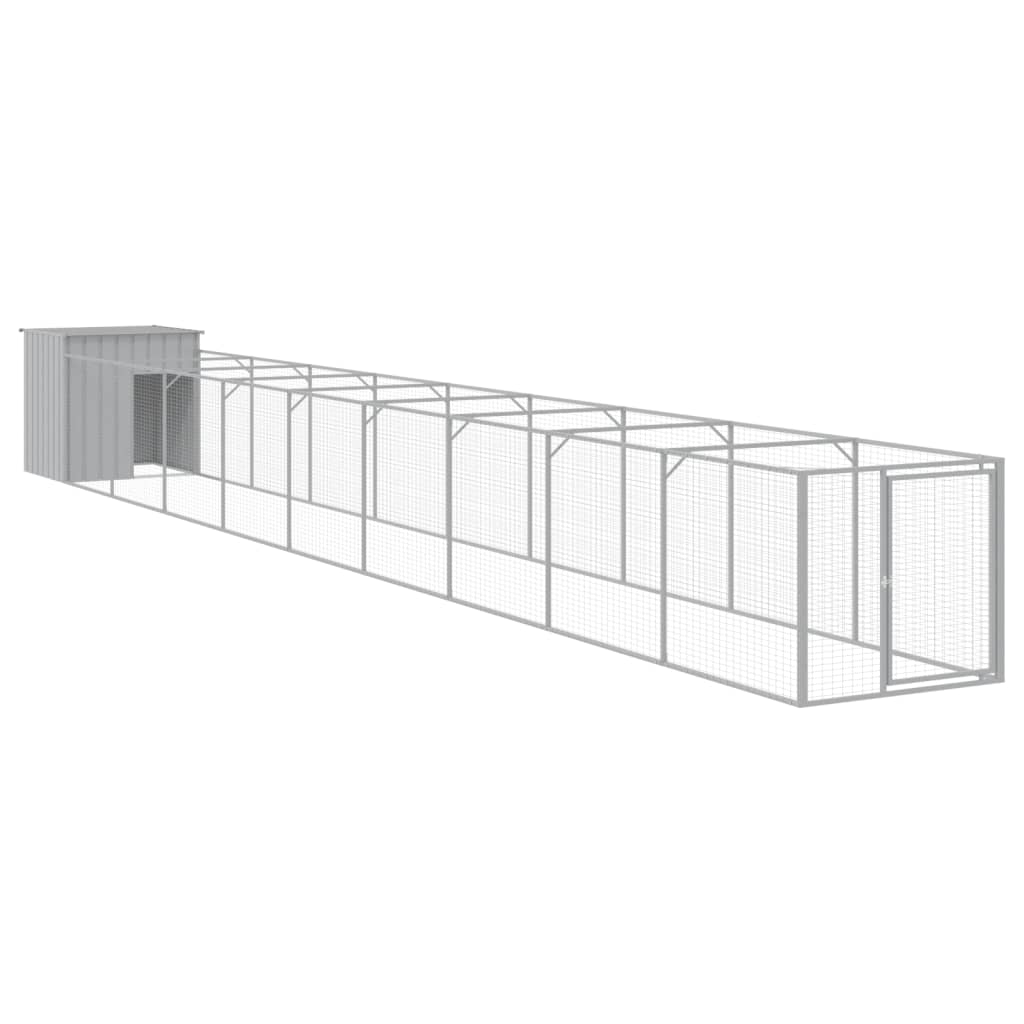 Canil vidaXL, aço galvanizado, cinza claro, 110x201x110cm