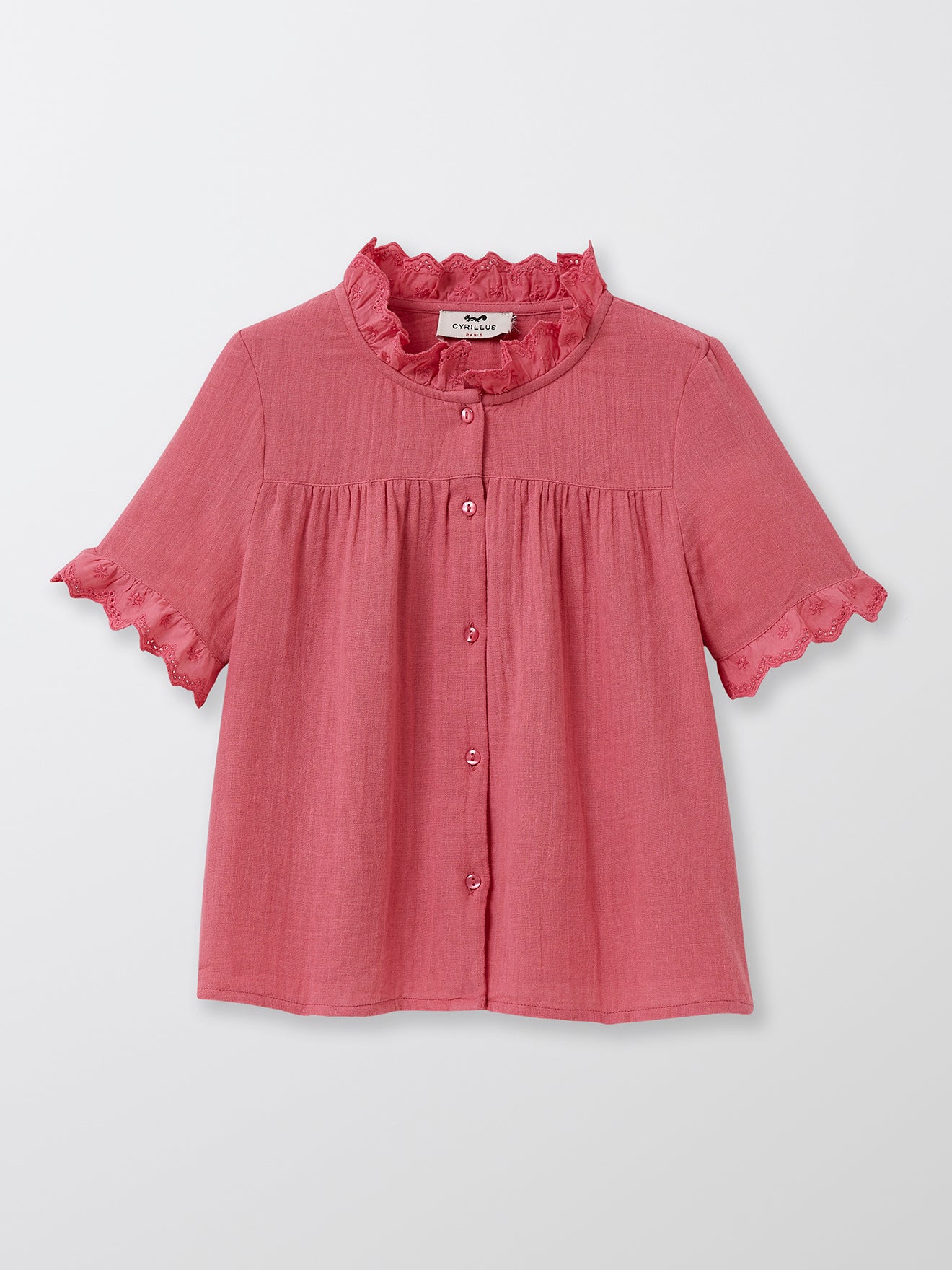 Chemise Fille avec broderie anglaise