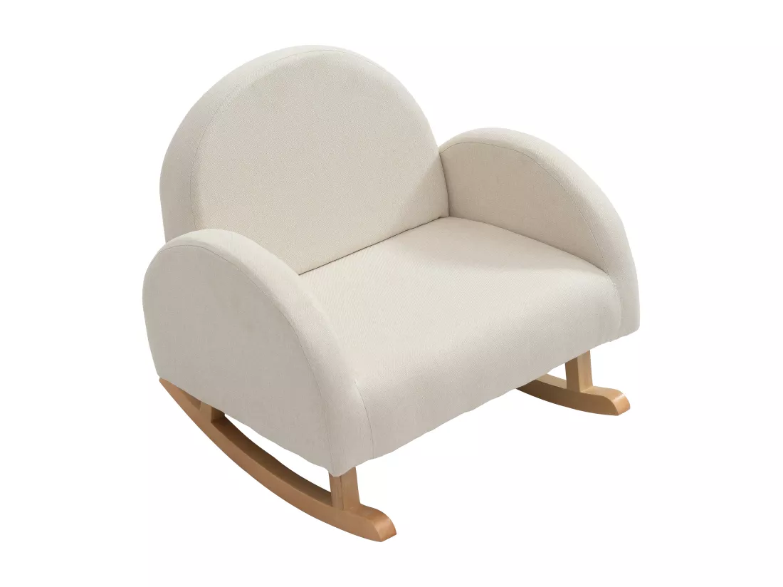 Fauteuil pour enfant à bascule en tissu beige ESLIDA