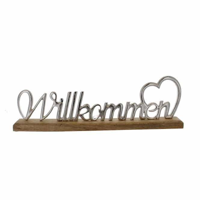 Standdeko - Schriftzug - Willkommen - ca. 47,5 x 5 x 15 cm