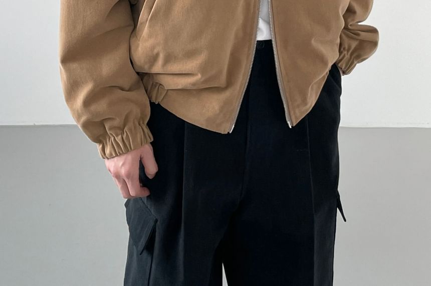 SeoulPop - Unisex effen gewatteerde jas met rits en capuchon