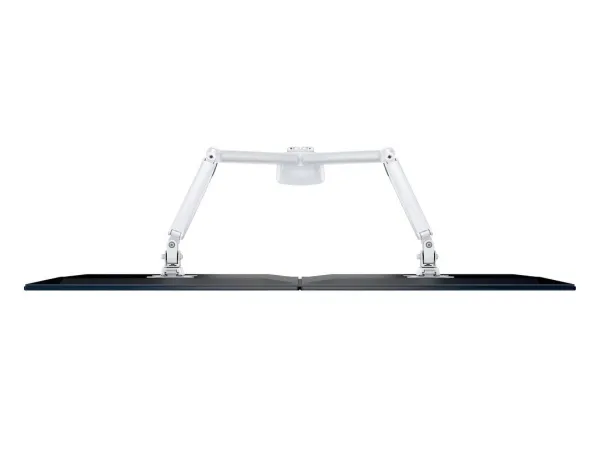 Multibrackets M Deskmount Gas Spring Dual - Monteringssæt (bordmontering, 2 artikulerende arme) - for 2 LCD displays - stål, højglansaluminium - hvid - skærmstørrelse: 15