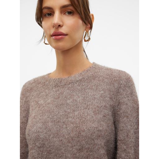 Vero Moda Novah Striktrøje, Brown Lentil, XL
