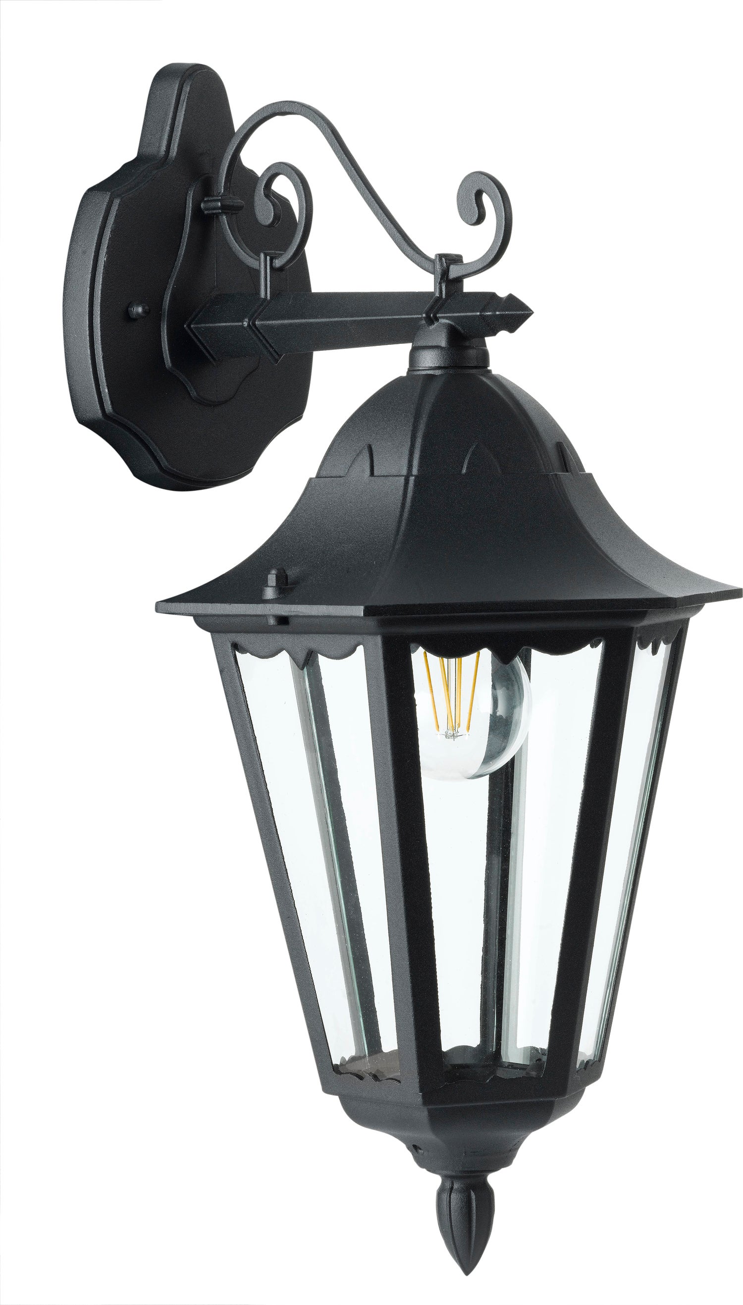 Intratuin wandlamp Ursa neerwaarts zwart 28,5 x 23 x 47 cm
